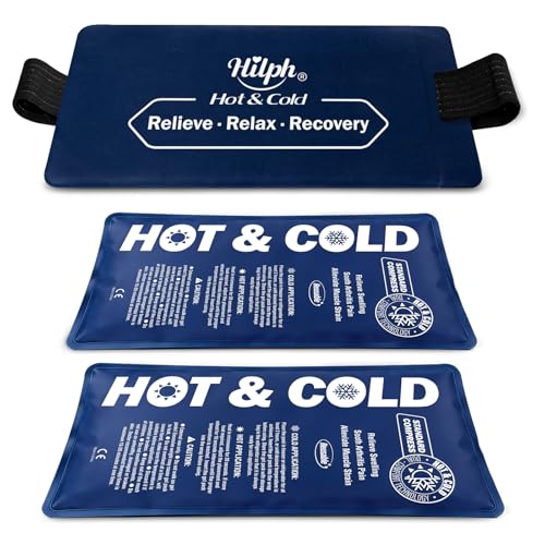 Hilph Ice Packs for Injuries Reusable, 2 Gel Packs & Adjustable Sleeve