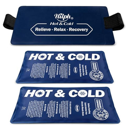 Hilph Ice Packs for Injuries Reusable, 2 Gel Packs & Adjustable Sleeve