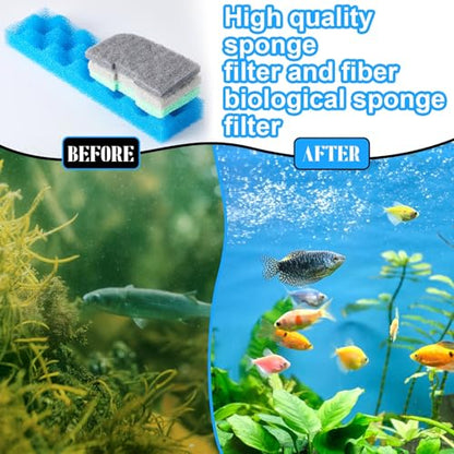 40 Pcs Replacement Filter Media Kit Compatible with Fluval 406/407, Aquarium Filters Set Including 4 Biological Foams, 36 Ammonia/Phosphate/Nitrite Remover - style: 406/407
