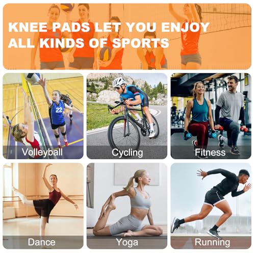 Volleyball Knee Pads for Girls Women Men Youth Kids Knees Protective - color: Gray, size: Medium