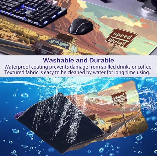 Natural Mountain View Gaming Computer Keyboard Pad, Computer Mouse Pad | The Surface Of The Mouse Pad Is Designed With Fiber Woven Material, And The Base Is Made Of Natural Anti Slip Rubber. - color: Grassland Highway