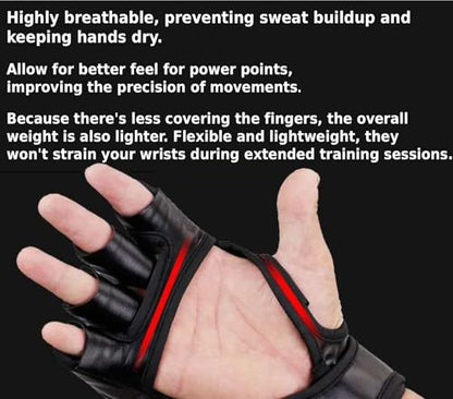 MMA Gloves Grappling Sparring, Mixed Martial Arts Mitts Men Women Boxing Gloves, Combat Sports Training, Muay Thai, Kickboxing, Open Palm Training Gloves for Grappling - color: Black