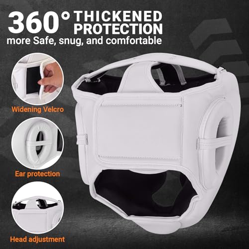 Boxing Headgear - color: White, size: Medium