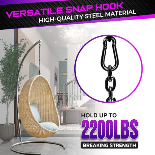 2200LB 5.5in Spring Snap Hook Carabiner Clips, Heavy-Duty Carabiners, 2Pcs - size: 2Pcs 5.5In