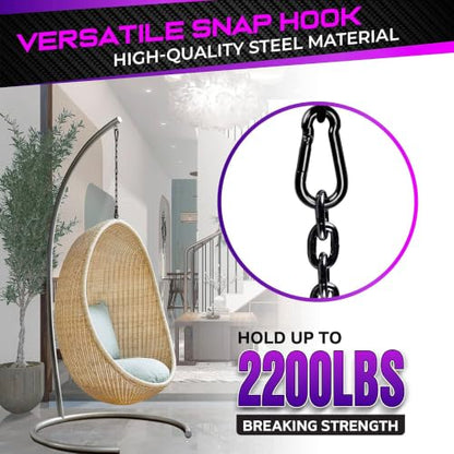 2200LB 5.5in Spring Snap Hook Carabiner Clips, Heavy-Duty Carabiners, 2Pcs - size: 2Pcs 5.5In
