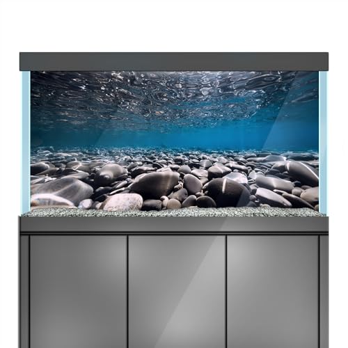 Aquarium Background Stickers - Pebble Surface Ripple - Fish Tank Reptile Terrarium Decor Poster (60 x 30 cm / (23.6 x 11.8 inches))