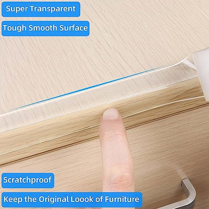Clear Edge Protector Strip, 1.57in x 9.84FT, Sharp Edge Wrap Cover Tape, Self Adhesive Protective Bumper Guards for Cabinet Door Desk Glass Table Bed Furniture, Kitchen Countertop, Waterproof - size: 1 Pack x 1.57in x 9.84FT