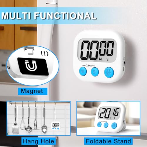 ZILLEEN Classroom Timer for Kids Teachers 2 Pack Digital Timers Black White - color: Black & White