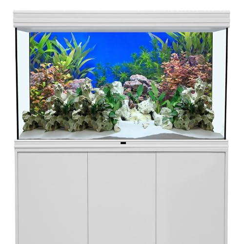 AWERT 36x18 inches Aquatic Plant Fish Tank Background Stone River Bed & Lake Aquarium Background Vinyl - size: 36x18in/90x45cm