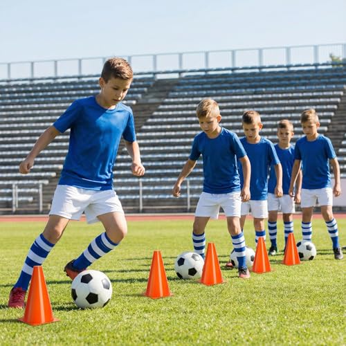 Bekith 30 Pack 9 inch Plastic Traffic Cones, Orange Soccer Traning Cones Plastic Agility Sports Cones, Indoor/Outdoor Use