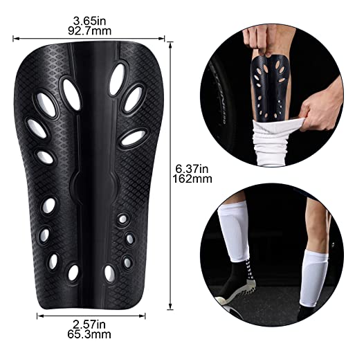 ANCIRS 2 Pair Soccer Shin Guards for Youth, Breathable Shin Guard Sleeves for Football Games, Protective EVA Cushion for Youth Men & Women - color: Blue & Black