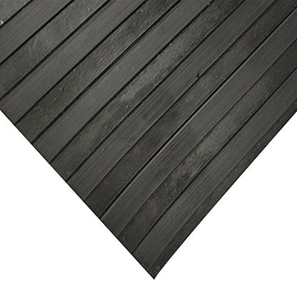 Rubber-Cal Wide-Rib Corrugated Rubber Floor Mat - 1/8 in. Thick x 3ft x 2.5ft Roll