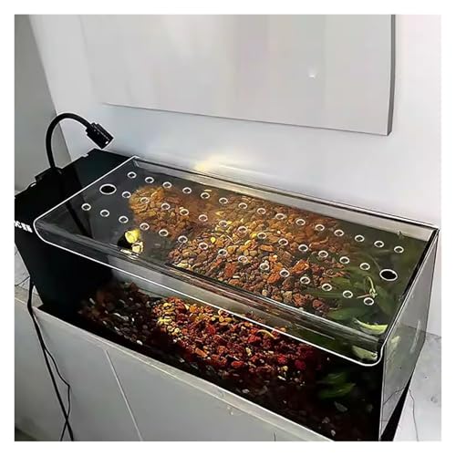 Jump Guard Aquarium Cover, Secure Fish Tank Top, Avoid Cat Catching Fish, Fish Tank Hood Replacement Cover with Vent Port and Feeding Hole(18x18in/45.72x45.72cm) - size: 18x18in/45.72x45.72cm