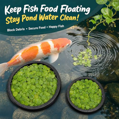 16 Pcs Fish Feeding Ring Combo Set, 4 Pcs Mixed Shape with Suction Cup + 12 Pcs Multi-Size Floating Ring, EVA Floating Plant Corral, Black Aquarium Feeding Ring for Fish Tank, Betta Fish Accessories