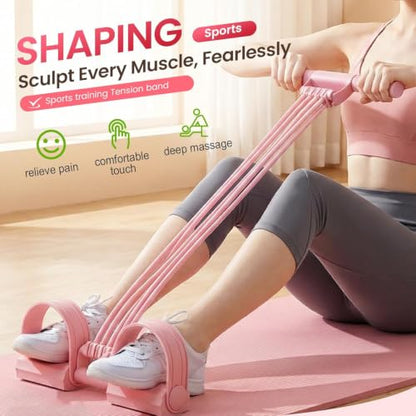 Upgrade 8 Tubes Pedal Resistance Bands with Handles, Multifunction Tension Rope Exercise Bands, Home Gym Elastic Yoga Pedal Puller Stretch Bands for Full Body Workout, Yoga, Waist, Arm, Leg