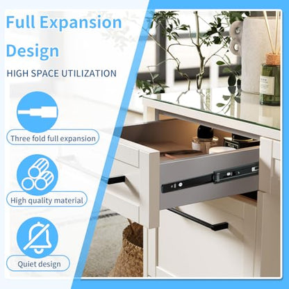 Soft Close Drawer Slides 5 Pairs Full Extension 12 14 16 18 20 22 24 inch Side Mount Pull Out Kitchen Cabinet Rails Bracket Replacement Ball Bearing Tracks kit Guide Runner 100 LB Capacity - size: 14 Inch, style: Soft close-5 pair