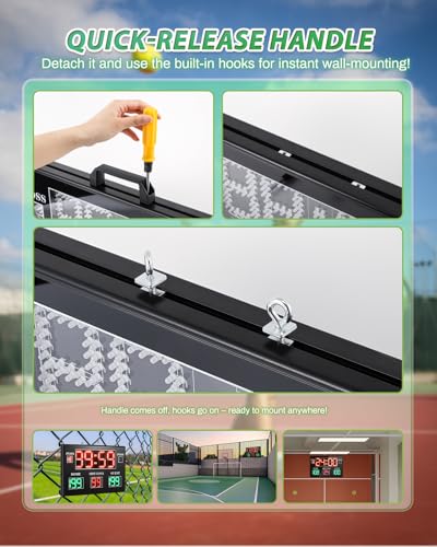 Large Electronic Scoreboard with Wireless LCD RF Controller - 22.4x14.6 Big LED Display, 100Ft Visibility, Dual Power Options, Flexible Timing Control for Indoor/Outdoor Sports Games
