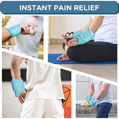 Comfytemp Wrist Ice Pack Wrap for Carpal Tunnel Relief 2 Pack and Shoulder Ice Pack Rotator Cuff Cold Therapy Bundles