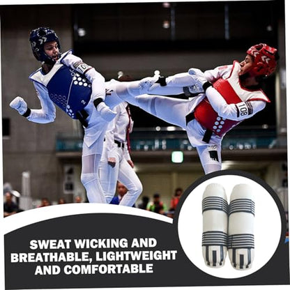 1 Pair Forearm Guard Protective Thickened Sweat-Wicking Taekwondo Arm Guards Lightweight Comfort Taekwondo Sparring Gear for Adult Youth