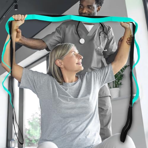 A AZURELIFE Premium Durable Stretch Straps with Loops, Stretching Strap for Physical Therapy, Multi-Loop Yoga Strap Fitness Exercise Strap for Yoga, Pilates, Dance, Flexibility&Exercise - color: #2-Green