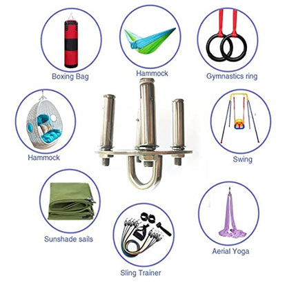 Eye Ceiling Hook Swing Hangers 700LB Capacity for Punching Bags Hanging Chair Hammocks Swing Trapeze Yoga (90mm Diameter) - size: Ceiling Hook - 90MM Diameter
