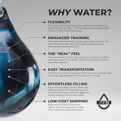 Aqua Training Bag 9" 15 Pound Head Hunter Slip Ball Hybrid Punching Bag