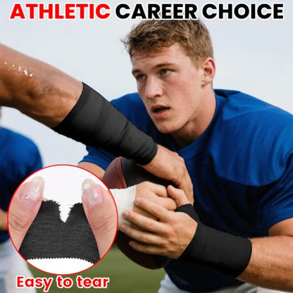 NUITPY 24 Pack Athletic Tape, Black Sports Tape, Easy Tear Wrist Tape, Strong Adhesion Tapes for Boxing, Gymnastics, Hockey, Soccer, Lacrosse and First Aid - color: Black-24 Rolls