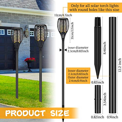 8 Kit Solar Light Stakes Replacement Lame Lamp Extension Pole Ground Stake and Joint Connector Kit for Outdoor Garden Backyard(12.2 Inch)