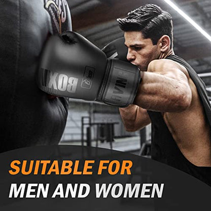 Boxing Gloves for Men Women Adults - color: Black, size: 8oz