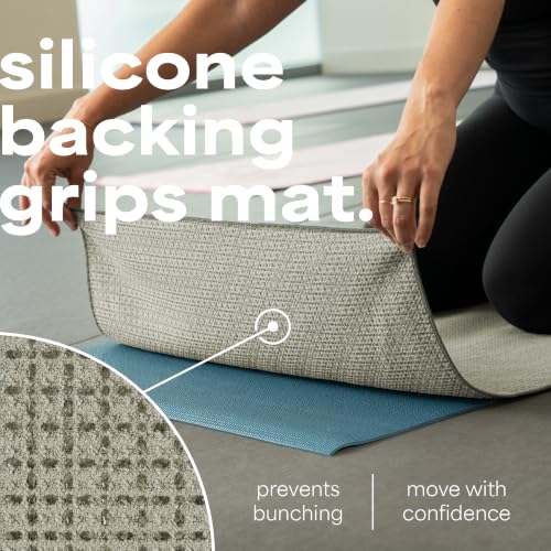 S&T INC. Aura Microfiber Yoga Mat Towel with Grip, 2pk, 24" x 72", Assorted - color: Pink & Grey