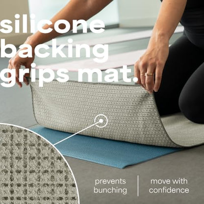 S&T INC. Aura Microfiber Yoga Mat Towel with Grip, 24" x 72", Grey - color: Grey
