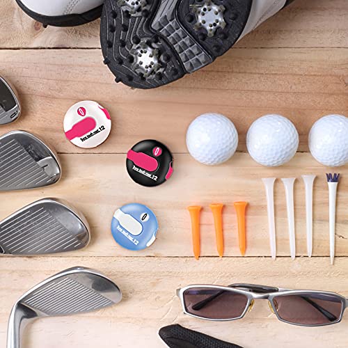 3 Pcs Golf Stroke Counter 1.2" Clip - color: Black, White, Blue