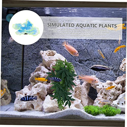 SUPVOX Artificial Water Grass Aquarium Decor Realistic Simulation Aquatic Plants Model for Fish Tank Landscape Decoration Blue Silicone Water Plant Adornment Safe Non Toxic