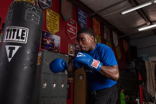Title Classic Leather Lace Training Gloves 2.0 - Lace Up Boxing Glove, Boxing Competition Gloves, Boxing Sparring Gloves, Boxing Training Gloves, Boxing Bag Gloves, Boxing Gloves - color: Blue, size: 18 oz