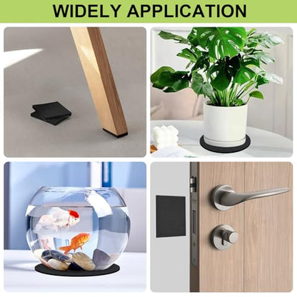 8 Pcs Adhesive Foam Padding Sheets 4” X 4” X 1/8”/3mm Thick,Black Closed Cell CR Foam Pads Anti-Slip,Neoprene Rubber Pad Self Stick for Furniture Protection,Containers,Halloween Decor,