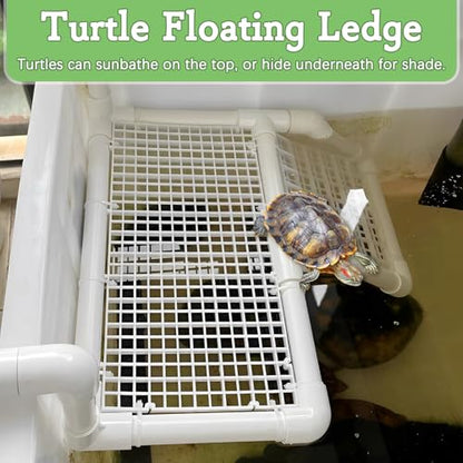 Fhiny Hanging Turtle Basking Platform, Plastic Turtle Dock Basking Area Reptile Floating Dock Climbing Ramp for Aquatic Turtles Tortoise Tank Accessories Decor for Lizard Gecko Hermit Crab