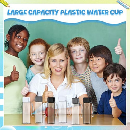 Mifoci 20 Pack 17 oz Plastic Water Bottles, Grey, White, Black, Rectangle - color: Grey, White, Black