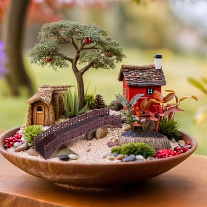 Miniature Chinese Style Bridge Model for Fairy Garden Decor Elegant Plastic Arch Bridge Figurine for Dollhouse and Aquarium Unique Micro Landscape Bridge Ornament