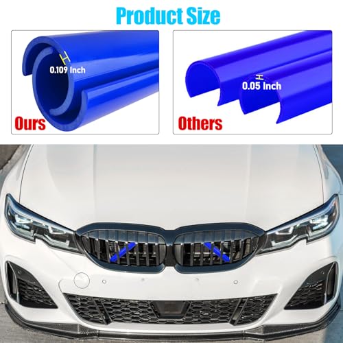 Jaronx Compatible with BMW V Brace Cover for 3 Series G20 Sedan/G21 Touring 2019-2024 330i 330e M340i,Grille Insert Trims V Bar Brace Wrap Covers Compatible with BMW Front Grill Insert Stripes(Blue) - color: Blue, size: G20/G21