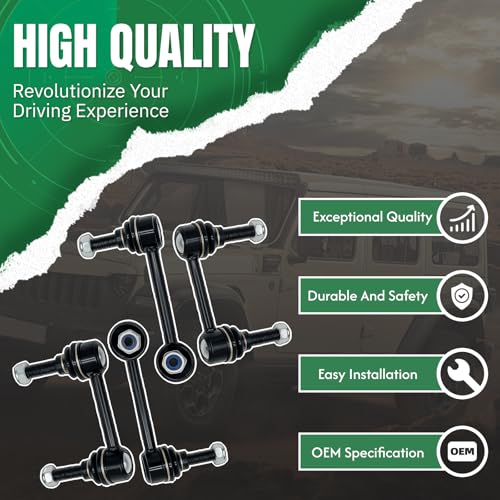 K750578 K750579 K750573 4Pc Front Rear Stabilizer Sway Bar End Links Fit for Dodge 2011 2012 2013 2014 2015 Durango, for Jeep 2011 2012 2013 2014 2015 Grand Cherokee, 2014-2015 Grand Cherokee - size: K750573&K750578-4PC
