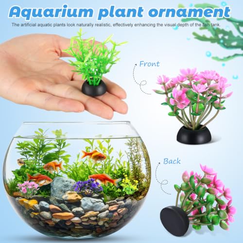 Toyvian Artificial Aquarium Plants 20PCS Plastic Aquarium Plants Mixed Styles for Fish Tank Decor | Betta Fish Tank Accessories Universal Fake Water Grass Decorations for Freshwater Tank