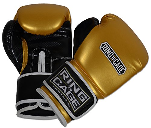 Gym Training Stand-Up Boxing Gloves - color: Gold/Black, size: Regular weighs 12oz