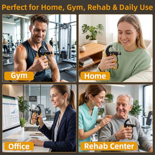 Grip Strength Trainer Adjustable 22-330 lbs with Electronic Counter, Hand Gripper Strengthener, Heavy Duty Forearm Strengthener, Wrist & Finger Exerciser for Grip Strength Training, Orange