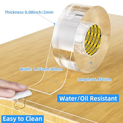 2Pack Clear Edge Protector Strip,1.57in x 16.4FT(32.8FT Total),Sharp Edge Wrap Cover Tape,Self Adhesive Protective Bumper Guards for Cabinet Door Desk Table Furniture,Kitchen Countertop,Waterproof - size: 2 Pack x 1.57in x 16.4FT