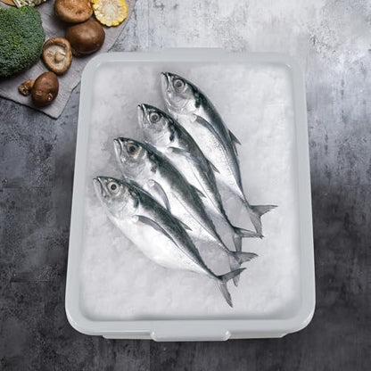 13 Liter Plastic Bus Tubs with Lids, Commercial Tote Box Set of 3, Grey