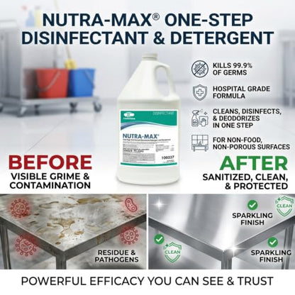Nutra-Max Hospital Grade Disinfectant Cleaner Concentrate, Makes 32 Gallons