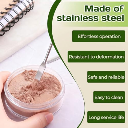 6PCS Lab Spatula Stainless Steel Small Metal Spatula Double Ended Micro Spatula Square/Round End Spatula Makeup Spatula Tool for Mixing Cosmetics (6 Pcs)