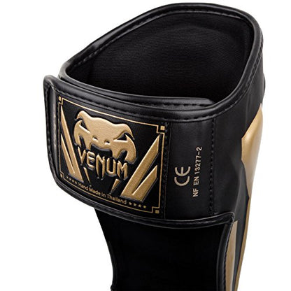 Venum Elite Standup Shin Guards - color: Black/Gold, size: Medium