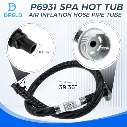 DRELD P6931 Lay Z Spa Hot Tub Air Inflate Inflation Hose Pipe Tube, Replacement for Coleman, Intex & Best-Way Portable Spa Pump, Saluspa Pure-spa, Massage Bath Tub