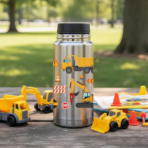 UV DTF Cup Wraps Transfer Stickers Construction Vehicles Pattern, 10 Sheets Waterproof Custom Vinyl Transfer Sticker 16oz Coffee Glass Cup Tumbler Bottle Mug Decals for Men Women - style: Construction Vehicles